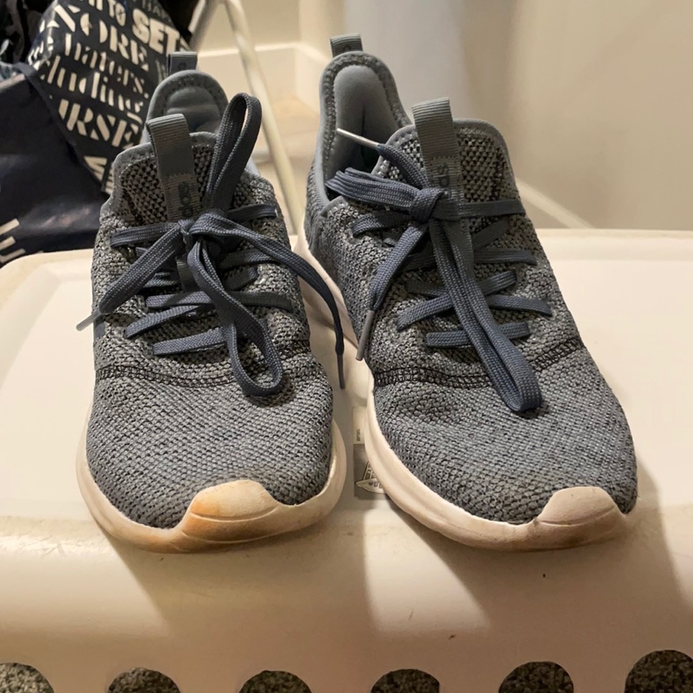 Blue Adidas cloud form tennis shoes